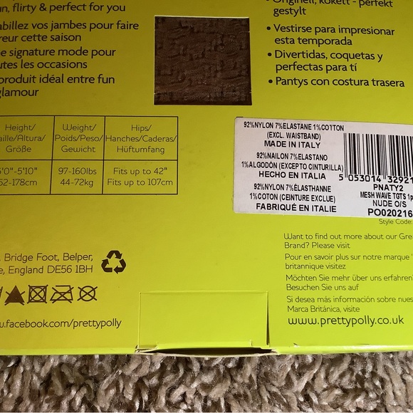 Pretty Polly mesh wave tights, color nude, One Size - Picture 6 of 12